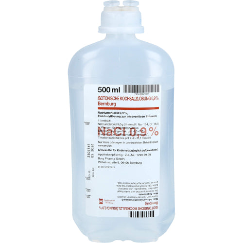 Isotonisk saltopløsning 0,9%PE (10X500 ml)