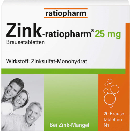 Zink Ratiopharm 25 mg (20 stk.)