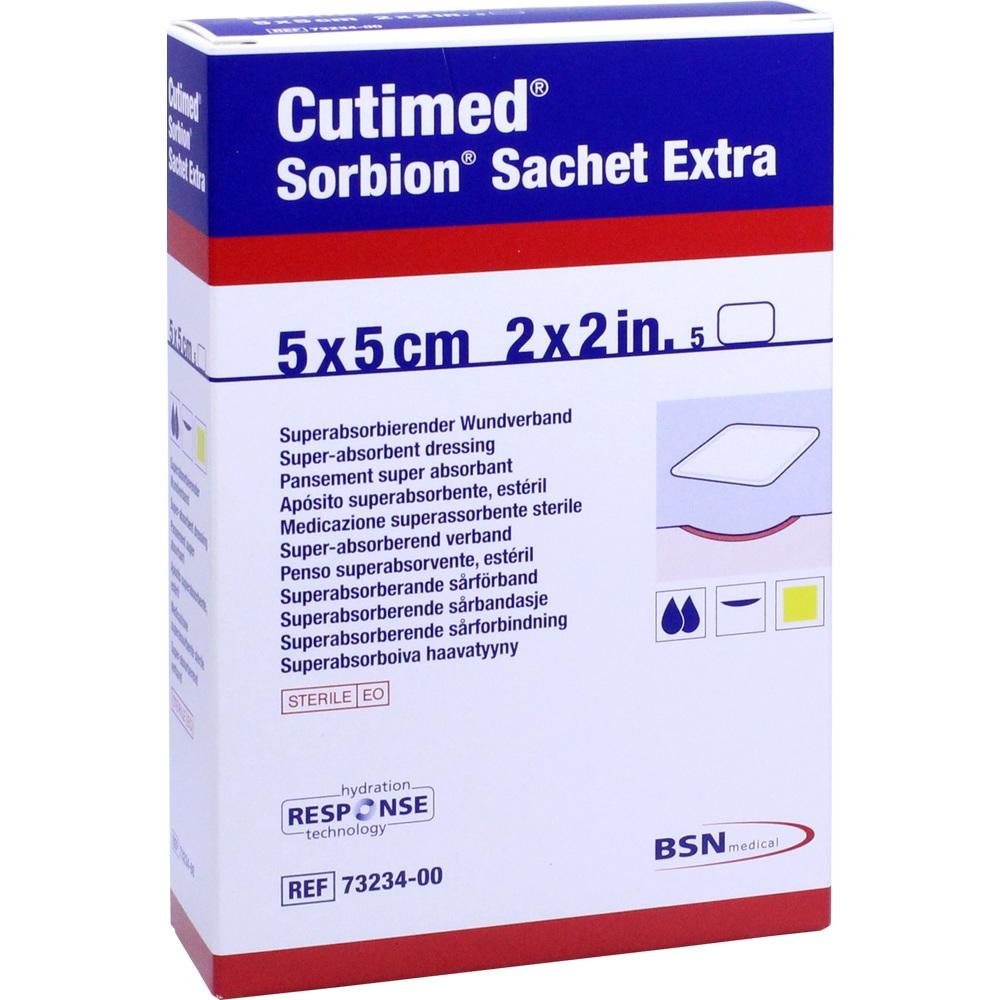 Cutimed Sorbion Sachet Extra 5x5cm (5 Stück)