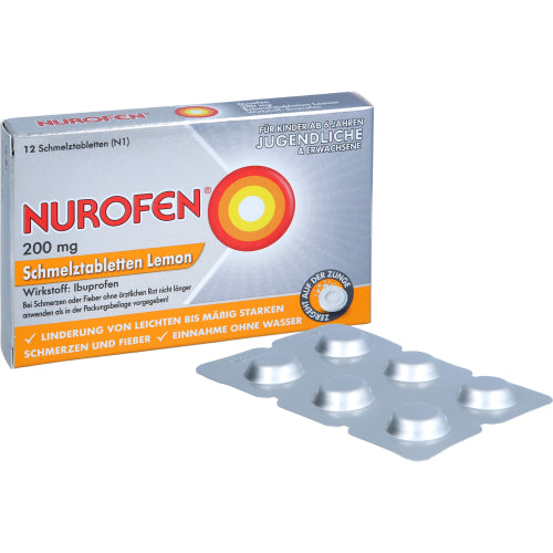 Nurofen 200 mg smeltetabletter Lemo (12 stk.)