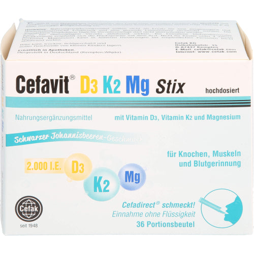 Cefavit D3 K2 Mg 2.000 I.E. Stix (36 Stück)