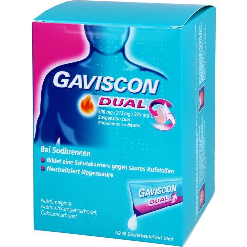 Gaviscon Dual 500mg/213mg/325mg Suspension Z.Einn. (48X10 ml)