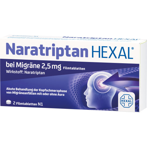Naratriptan Hexa MIG 2,5 mg (2 stk.)