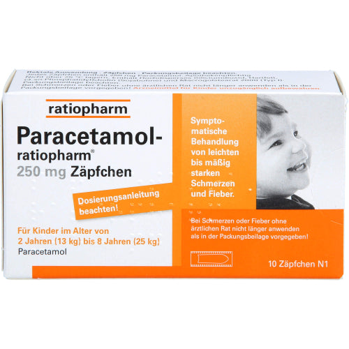 Paracetamol Ratio 250 mg SUP (10 stk.)