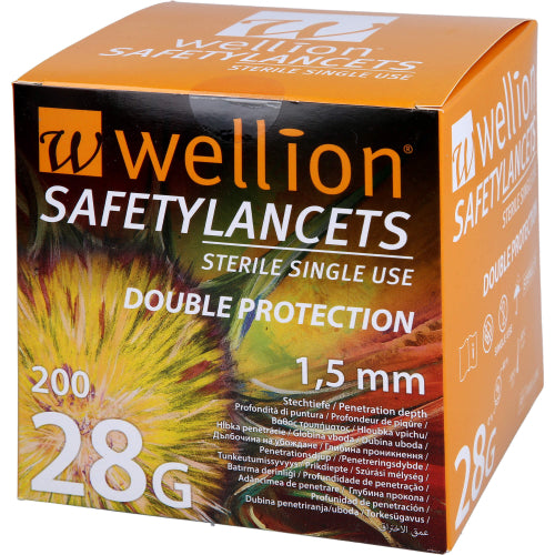 Wellion Safetylancets 28g sikkerhedslansetter (200 stk.ück)