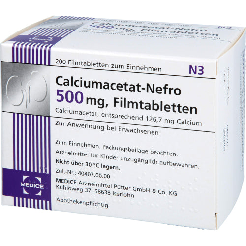 Calciumacetat Nefro 500 mg (200 stk.)