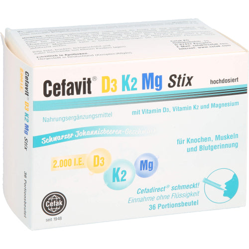 Cefavit D3 K2 Mg 2.000 I.E. Stix (36 Stück)