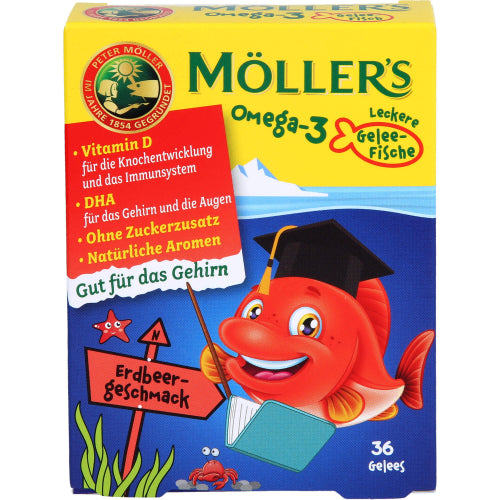 Möller's Omega-3 Gelee Fisch Erdbeere (36 Stück)