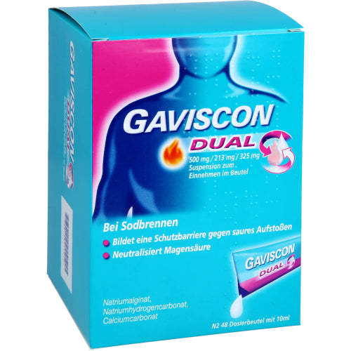 Gaviscon Dual 500mg/213mg/325mg Suspension Z.Einn. (48X10 ml)