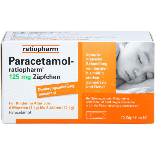 Paracetamol Ratio 125 mg SUP (10 stk.)