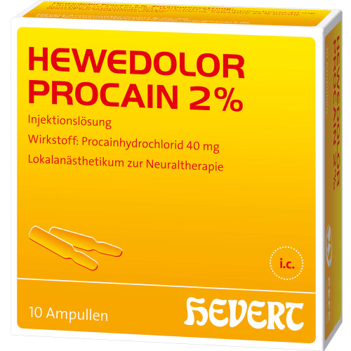 Hewedolor Procain 2% Injektionsvæske i ampuller (10X2 ml)