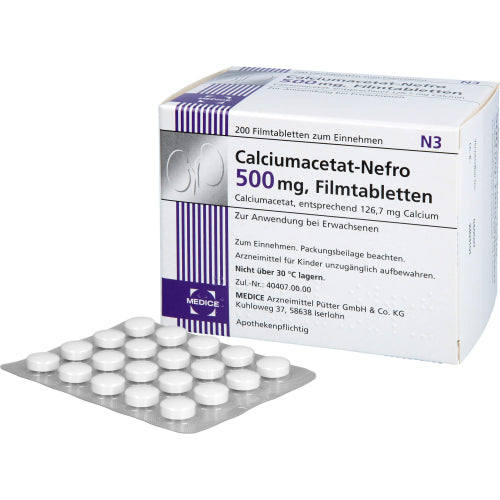 Calciumacetat Nefro 500 mg (200 stk.)