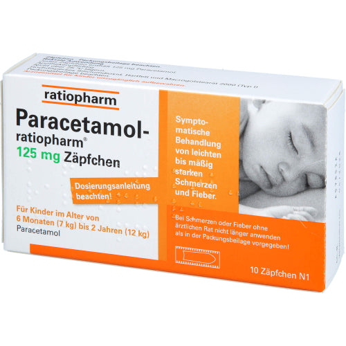 Paracetamol Ratio 125 mg SUP (10 stk.)