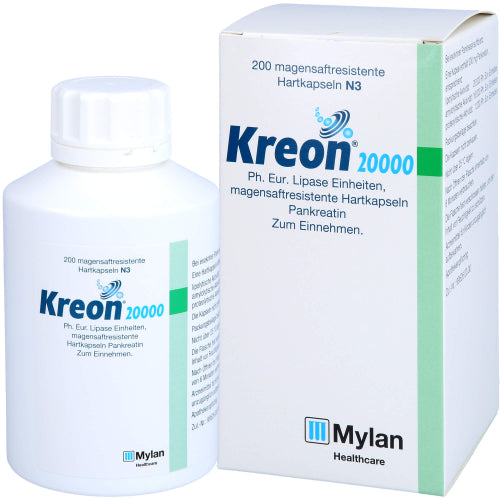 Kreon 20000 Ph.Eur.Lipase Enhed Mave Res.Hårde Kapsler (200 stk.ück)