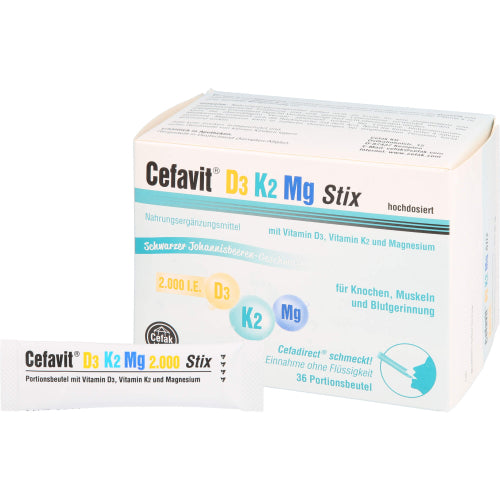 Cefavit D3 K2 Mg 2.000 I.E. Stix (36 Stück)