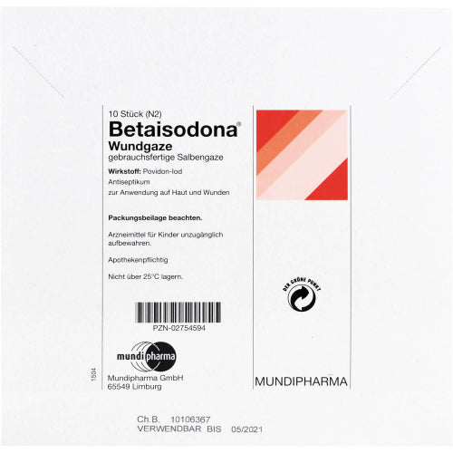 Betaisodona Wundgaze 10X10 (10 Stk.)