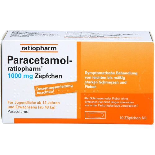 Paracetamol Ratio1000MGSUP (10 stk.)
