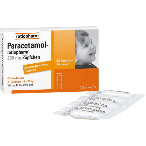 Paracetamol Ratio 250 mg SUP (10 stk.)
