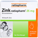 Zink Ratiopharm 25 mg (20 stk.)