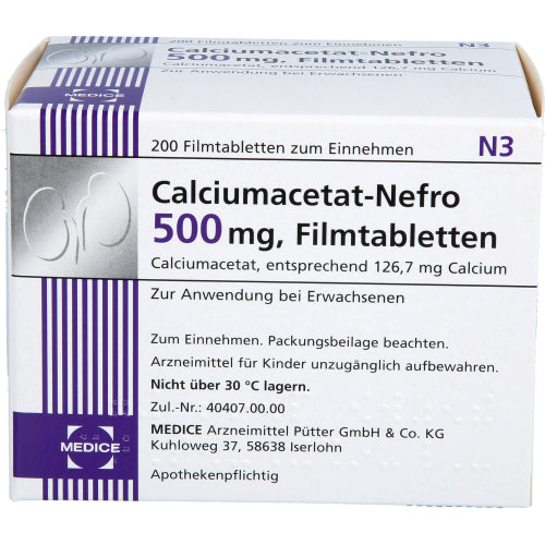 Calciumacetat Nefro 500 mg (200 stk.)