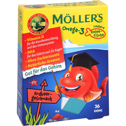 Möller's Omega-3 Gelee Fisch Erdbeere (36 Stück)