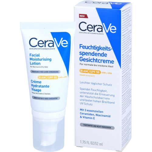 Cerave Feuchtigkeitsspendende Gesichtscreme LSF 50 (52 ml)