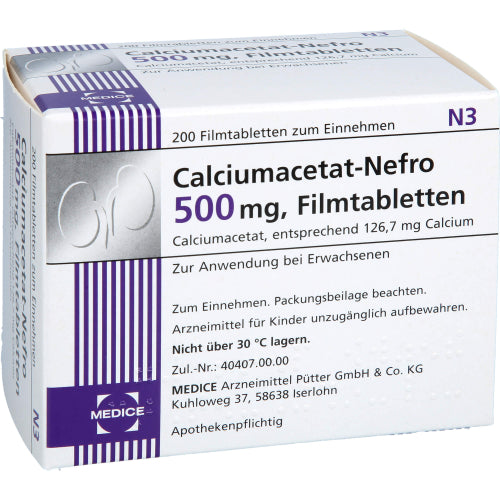 Calciumacetat Nefro 500 mg (200 stk.)