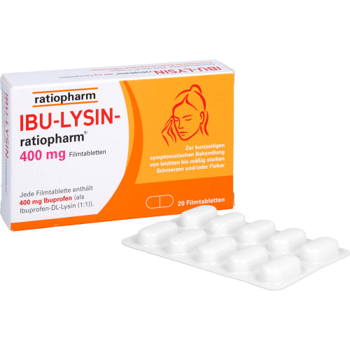 IBU Lysin Ratiopharm 400 mg (20 stk.)