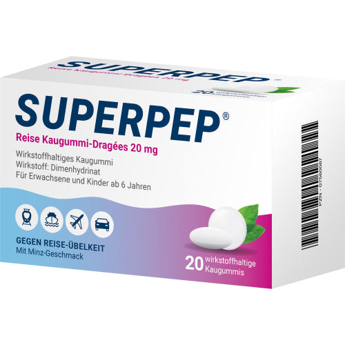 Superpep Rejsekaug DR20mg (20 stk.)